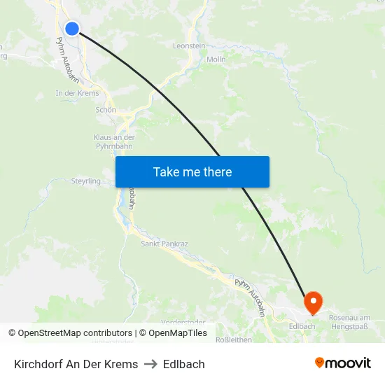 Kirchdorf An Der Krems to Edlbach map