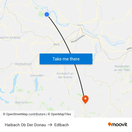 Haibach Ob Der Donau to Edlbach map