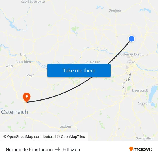 Gemeinde Ernstbrunn to Edlbach map
