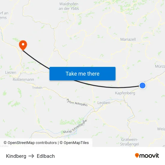 Kindberg to Edlbach map