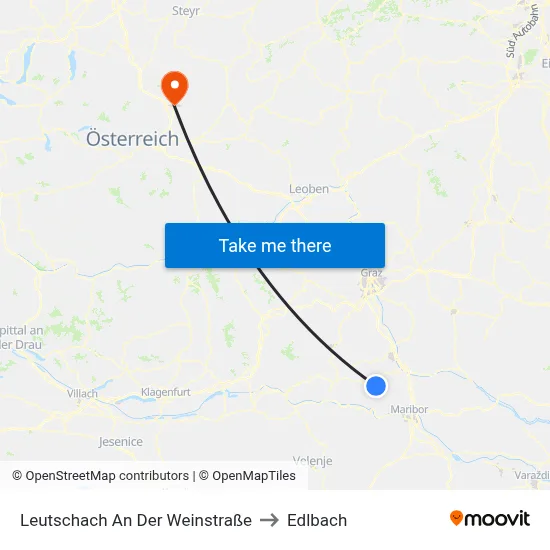 Leutschach An Der Weinstraße to Edlbach map