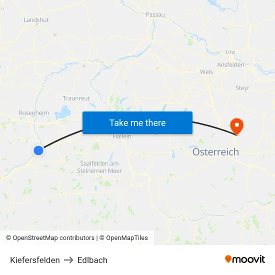 Kiefersfelden to Edlbach map