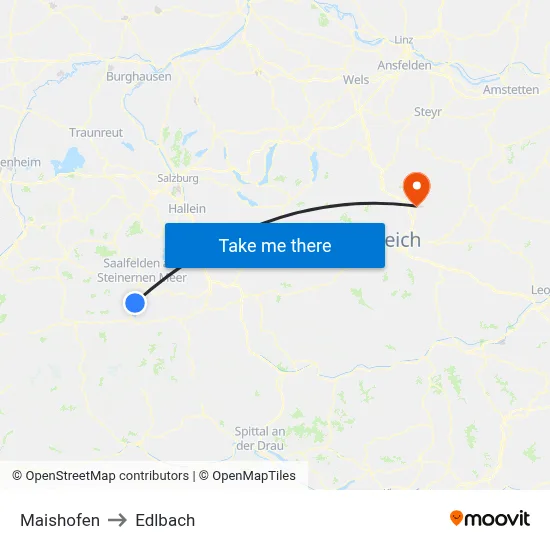 Maishofen to Edlbach map