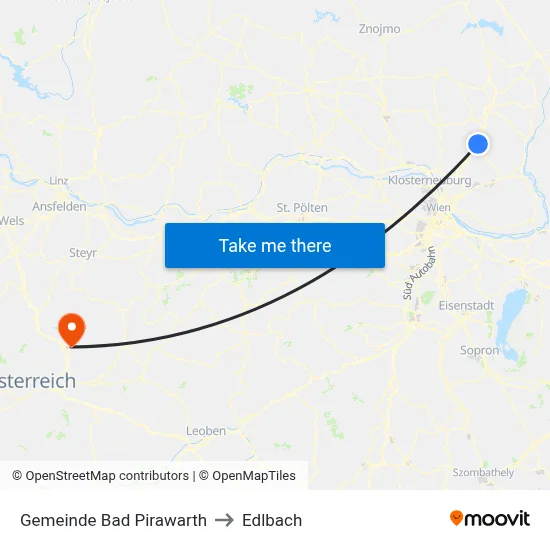 Gemeinde Bad Pirawarth to Edlbach map