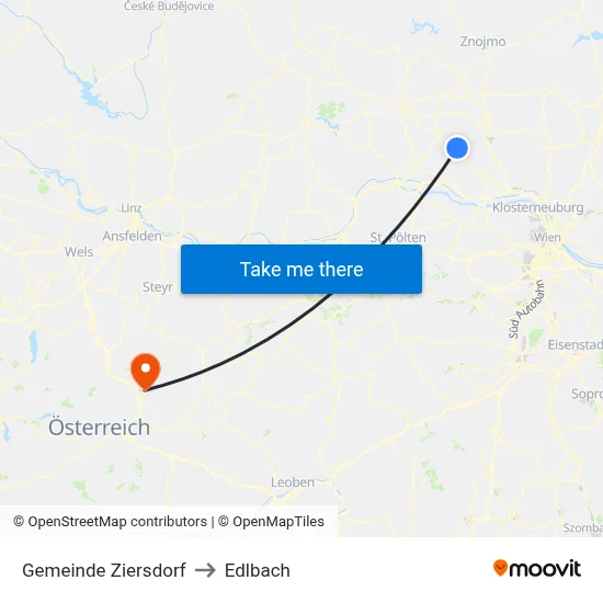 Gemeinde Ziersdorf to Edlbach map