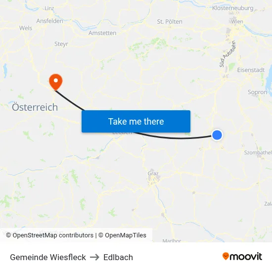 Gemeinde Wiesfleck to Edlbach map