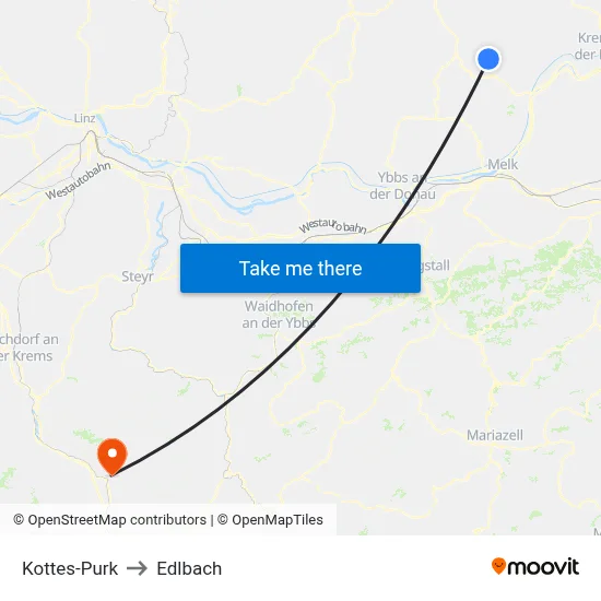 Kottes-Purk to Edlbach map