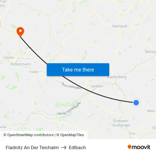 Fladnitz An Der Teichalm to Edlbach map