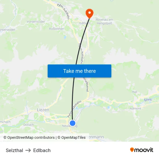 Selzthal to Edlbach map