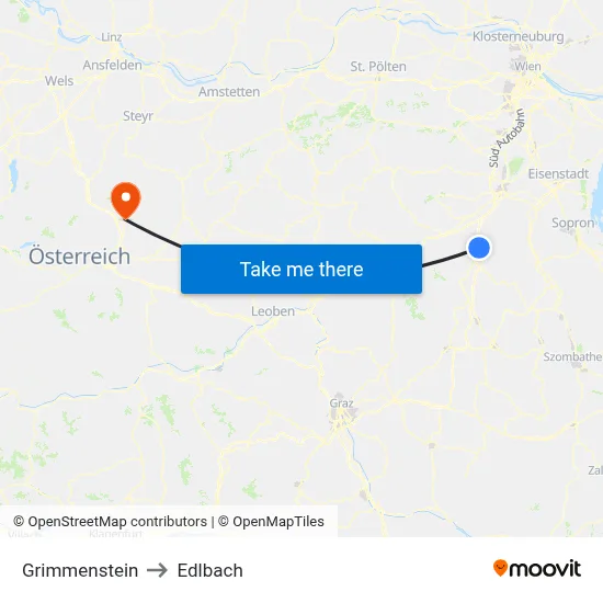 Grimmenstein to Edlbach map