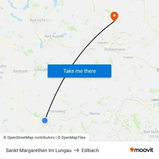 Sankt Margarethen Im Lungau to Edlbach map