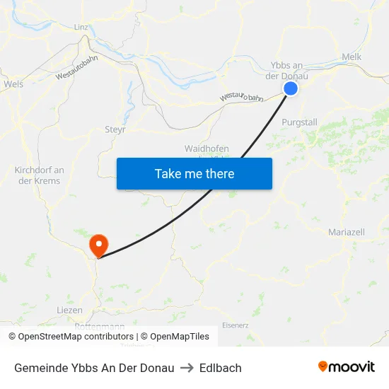 Gemeinde Ybbs An Der Donau to Edlbach map