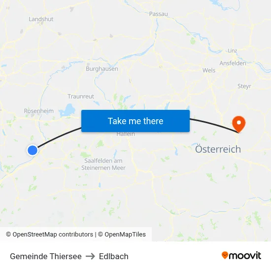 Gemeinde Thiersee to Edlbach map