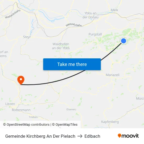 Gemeinde Kirchberg An Der Pielach to Edlbach map