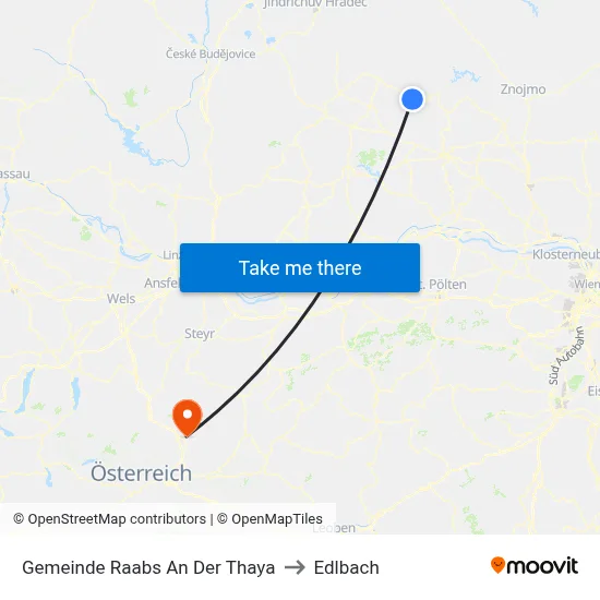 Gemeinde Raabs An Der Thaya to Edlbach map
