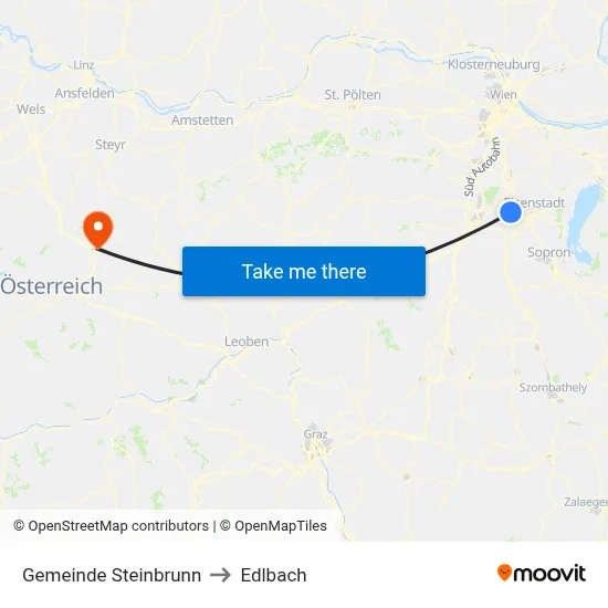 Gemeinde Steinbrunn to Edlbach map