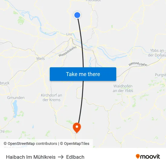 Haibach Im Mühlkreis to Edlbach map