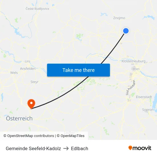Gemeinde Seefeld-Kadolz to Edlbach map