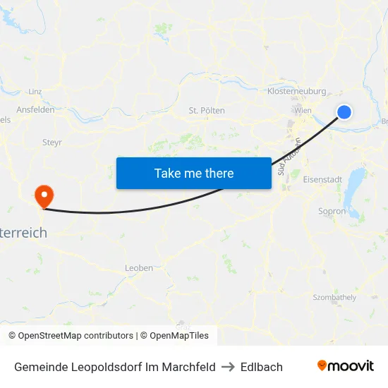 Gemeinde Leopoldsdorf Im Marchfeld to Edlbach map