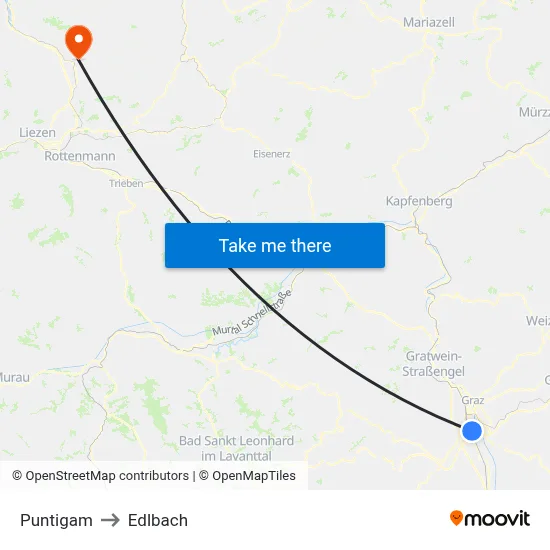 Puntigam to Edlbach map