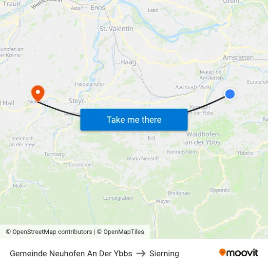 Gemeinde Neuhofen An Der Ybbs to Sierning map
