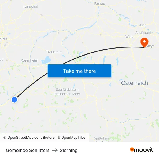 Gemeinde Schlitters to Sierning map