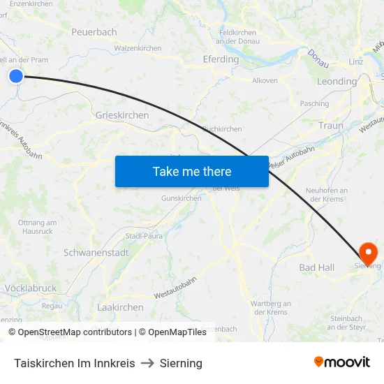 Taiskirchen Im Innkreis to Sierning map