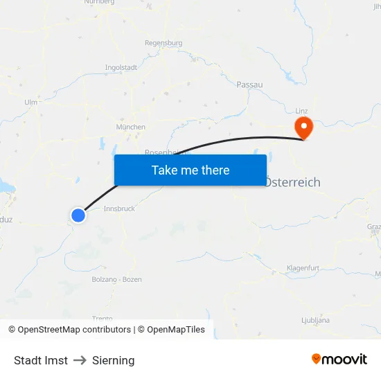 Stadt Imst to Sierning map