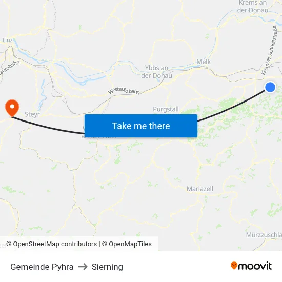 Gemeinde Pyhra to Sierning map