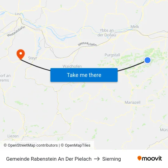Gemeinde Rabenstein An Der Pielach to Sierning map