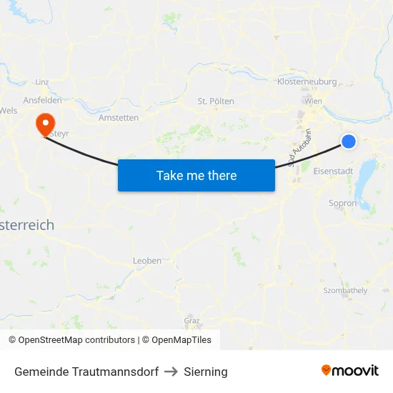 Gemeinde Trautmannsdorf to Sierning map