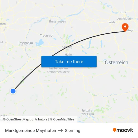 Marktgemeinde Mayrhofen to Sierning map