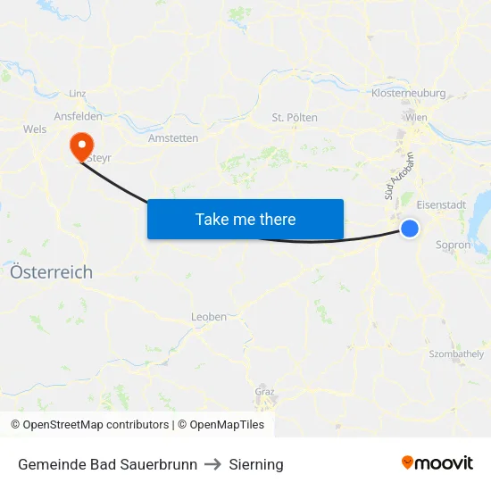 Gemeinde Bad Sauerbrunn to Sierning map