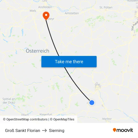 Groß Sankt Florian to Sierning map