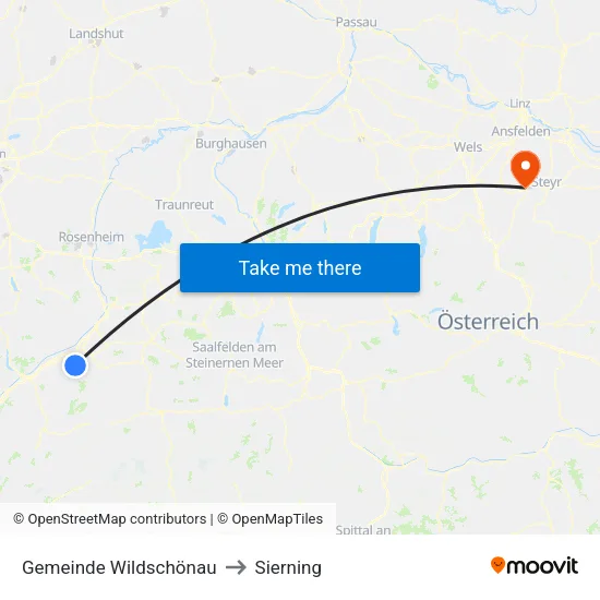 Gemeinde Wildschönau to Sierning map