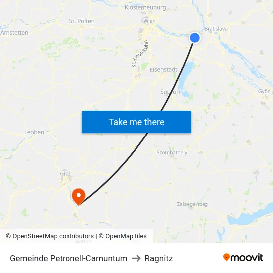 Gemeinde Petronell-Carnuntum to Ragnitz map