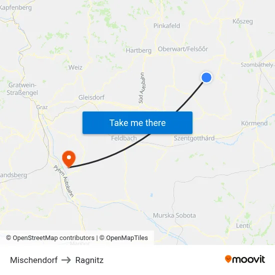 Mischendorf to Ragnitz map