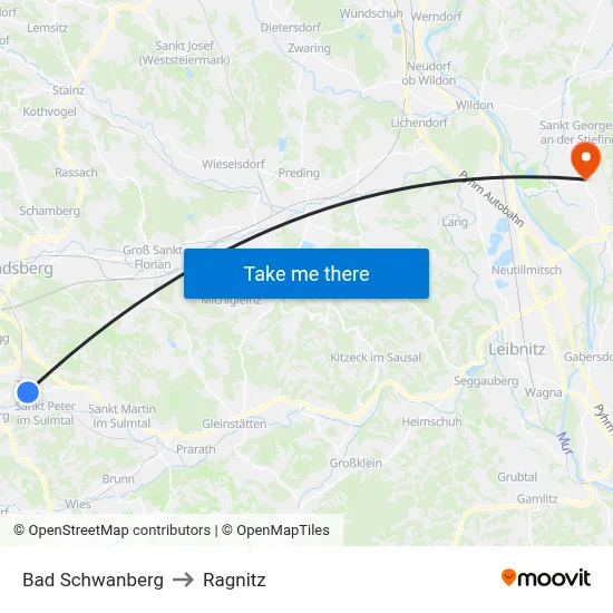 Bad Schwanberg to Ragnitz map