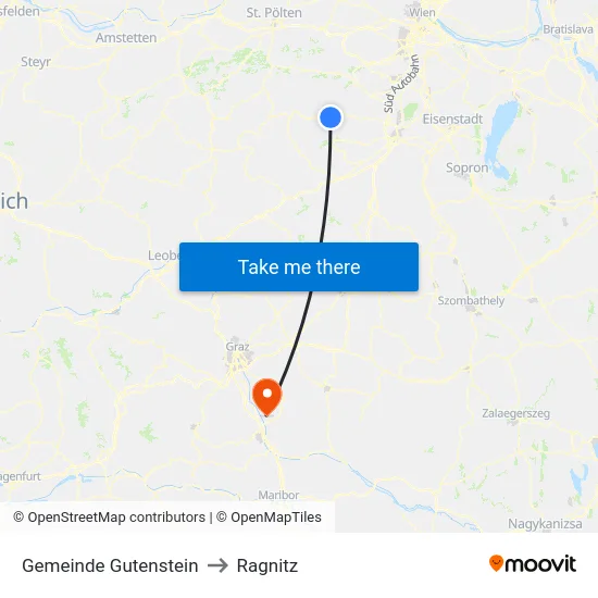 Gemeinde Gutenstein to Ragnitz map