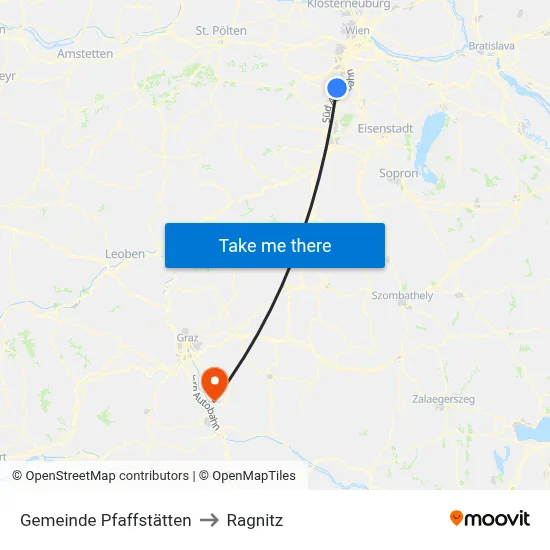 Gemeinde Pfaffstätten to Ragnitz map