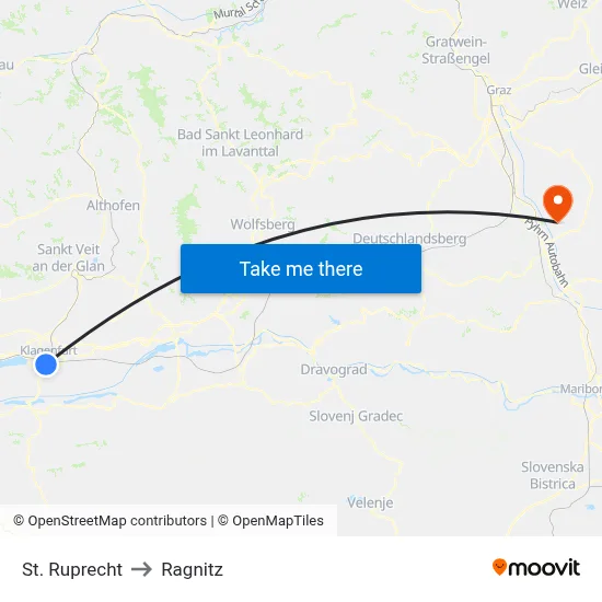 St. Ruprecht to Ragnitz map