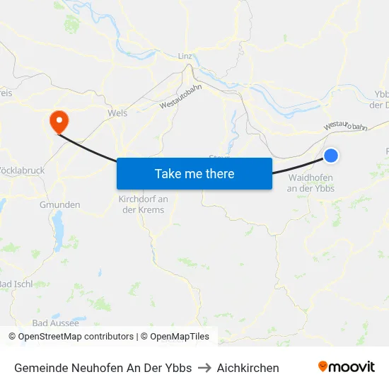Gemeinde Neuhofen An Der Ybbs to Aichkirchen map
