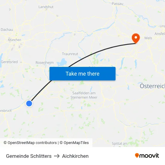 Gemeinde Schlitters to Aichkirchen map