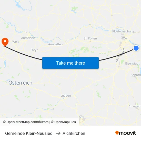 Gemeinde Klein-Neusiedl to Aichkirchen map