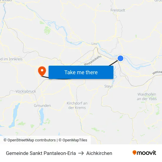 Gemeinde Sankt Pantaleon-Erla to Aichkirchen map