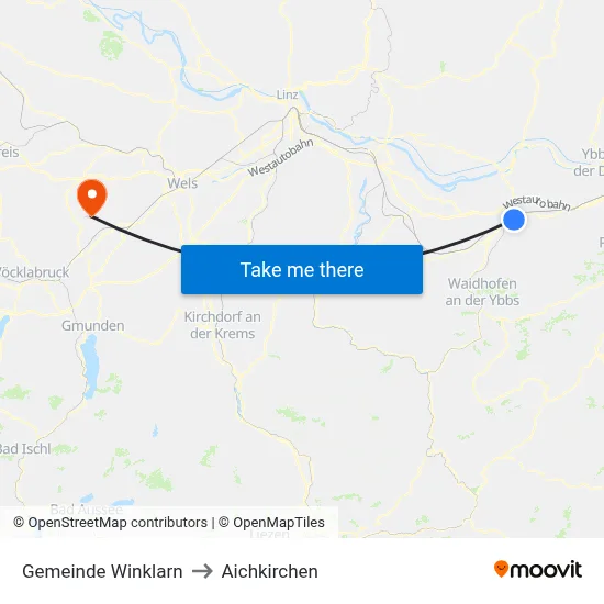 Gemeinde Winklarn to Aichkirchen map