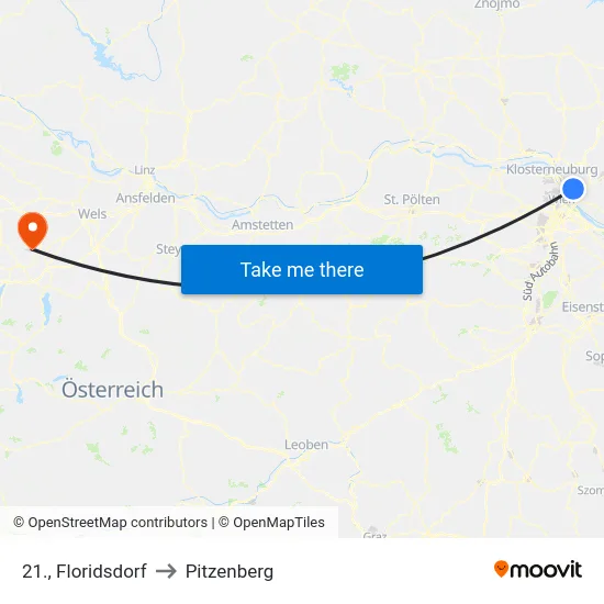 21., Floridsdorf to Pitzenberg map