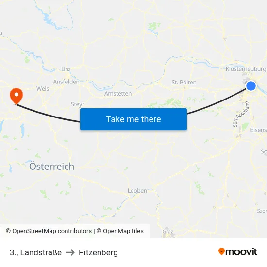 3., Landstraße to Pitzenberg map