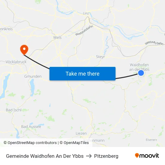 Gemeinde Waidhofen An Der Ybbs to Pitzenberg map