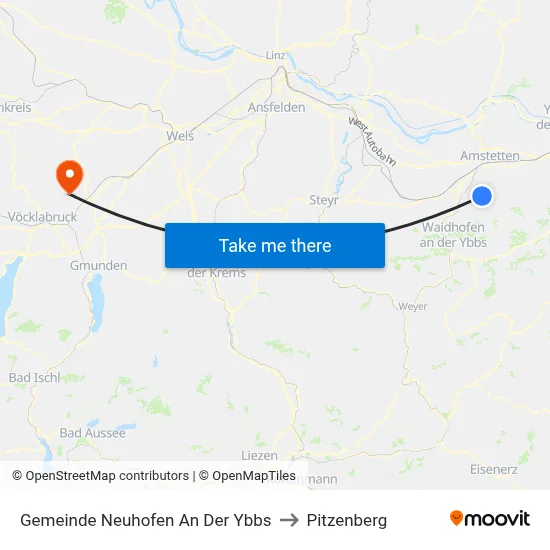 Gemeinde Neuhofen An Der Ybbs to Pitzenberg map